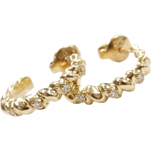 .08 ctw Diamond Hoop Earrings 14k Yellow Gold
