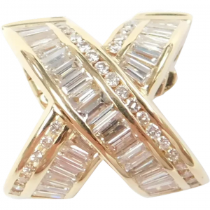 Diamond 1.30 ctw Kiss X Enhancer Pendant 14k Gold