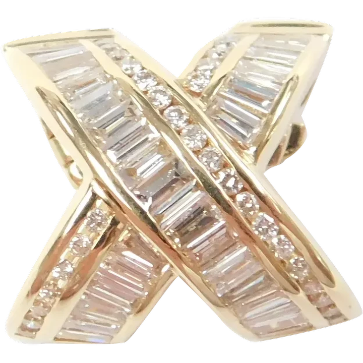 Diamond 1.30 ctw Kiss X Enhancer Pendant 14k Gold