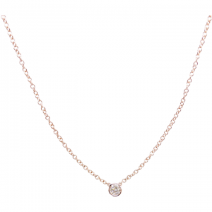 Diamond .25 Carat Solitaire Necklace 14k Rose Gold