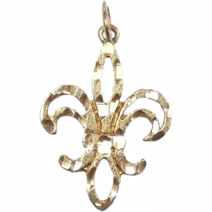 Diamond Cut New Orleans Saints Fleur-de-lis Charm 10k