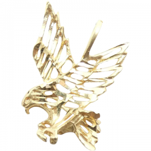Eagle Landing Pendant 14k Yellow Gold