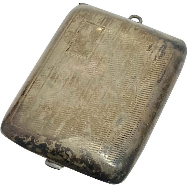Edwardian Sterling Silver Hinged Calling Card Chatelaine Case