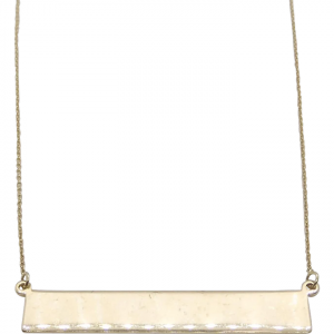 Engravable Bar Necklace On Cable Link Chain 14k Yellow Gold 16-18"