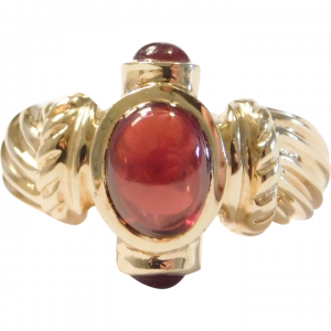 Etruscan Revival Garnet Ring 3.10 ctw