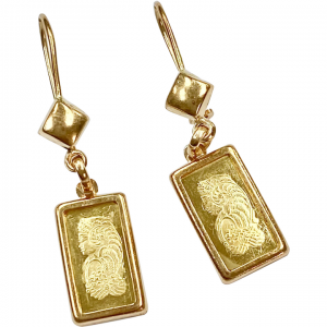 FORTUNA Goddess 24K Fine Gold & 18K Dangle Earrings