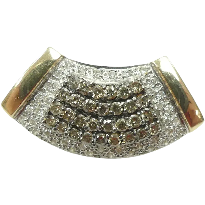 1.10ctw Diamond Slide Pendant 14K Two-Tone Gold