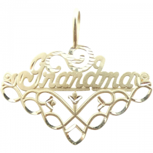 Filigree Grandma Pendant 14k Yellow Gold