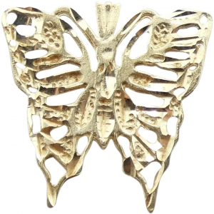 Fluttering Butterfly Pendant 14K Yellow Gold