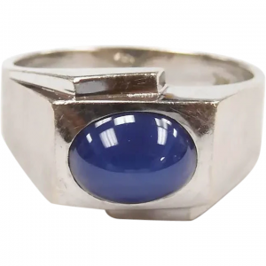 Vintage Linde Star Mens Sapphire Solitaire Ring 2.61 Carat