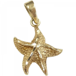 Gleaming Starfish Pendant 14k Yellow Gold