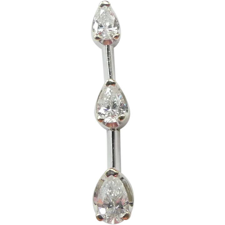 Graduated Past Present Future .46 ctw Diamond Pendant 14K White Gold