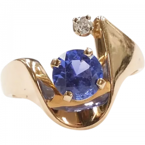 Iolite Modernist Ring .81 ctw 14k