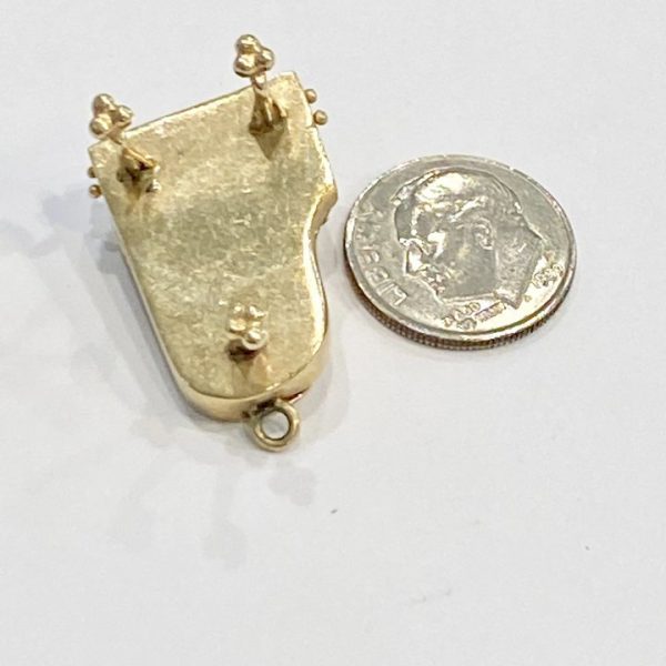 BIG Jeweled Grand Piano Charm 14K Gold Three-Dimensional underneath