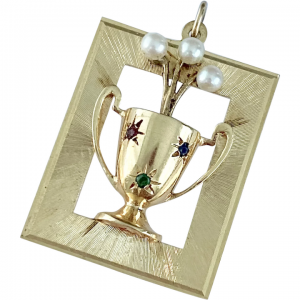 Trophy Cup Charm 14K Gold Vintage