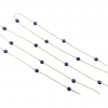 Long Lapis Lazuli Bead Station Necklace 14k Yellow Gold