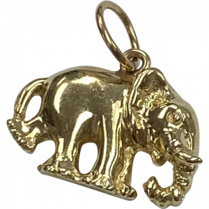 3D Vintage Elephant Charm 14K