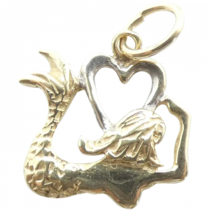 Mesmerizing Mermaid Pendant 14K Two-Tone Gold