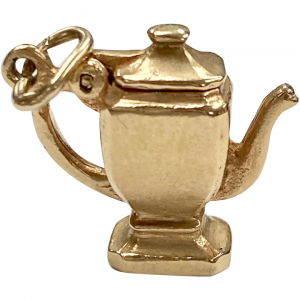 Moving Tea Pot Vintage Charm 14K Gold Three-Dimensional