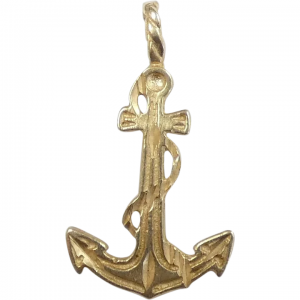 Nautical Anchor Pendant 14k Yellow Gold