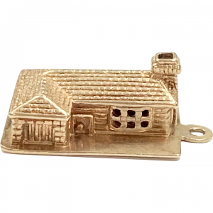 Ranch House Vintage Charm 14K Gold Three-Dimensional
