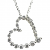 Romantic .17ctw Diamond Open Heart Pendant 10K White Gold