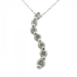 Romantic .24ctw Diamond Journey Pendant Necklace 18 1/4" 14K White Gold