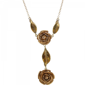 Rose Drop Necklace 10K & 14K Yellow Gold