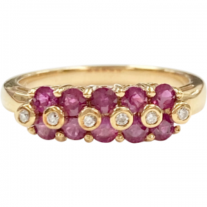 Ruby & Diamond .66 Carats tw Band Ring 18K Gold