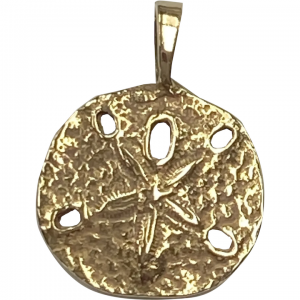 Vintage Nautical Sand Dollar Charm 14K Gold 3D