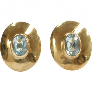 Sky Blue Topaz 2.20 ctw Stud Earrings 14k Gold