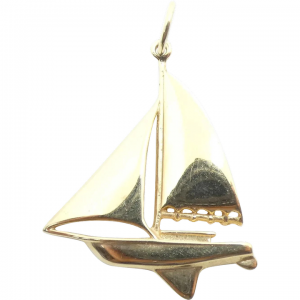 Sloop Sailboat Pendant 14k Yellow Gold