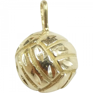 Sporty Volleyball Pendant 14k Yellow Gold