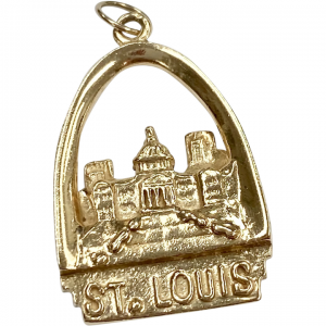 St. Louis Gateway Arch / Skyline Vintage Charm 14K Gold