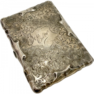 Sterling Silver Wallet Beautifully Hand Chased, Leather Lined
