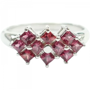 Sunset Sapphire .79 ctw Band Ring 14k White Gold