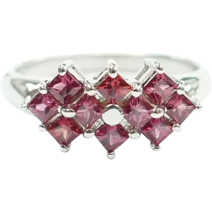 Sunset Sapphire .79 ctw Band Ring 14k White Gold