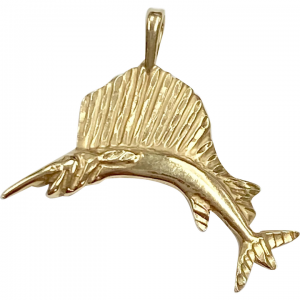 Vintage Nautical Swordfish Charm 14K Gold