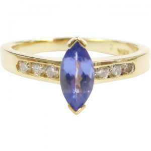 Tanzanite and Diamond .78 ctw Ring 18k Gold