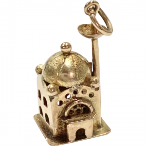 Vintage Temple / Mosque Charm 14K Gold Three-Dimensional