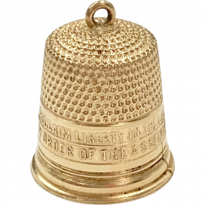 Thimble Vintage Charm Pennsylvania Liberty Proclamation 14K Gold
