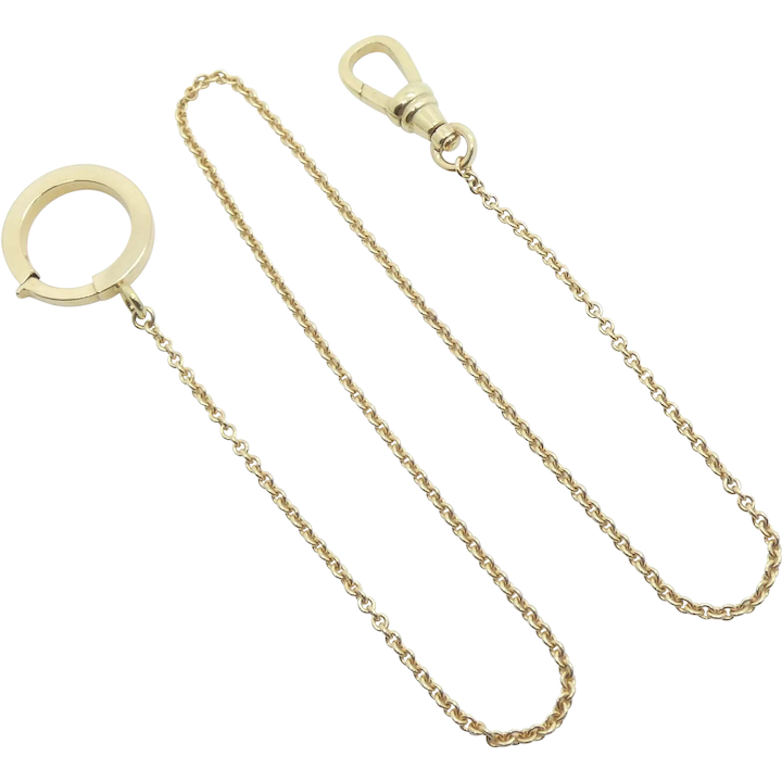 Versatile Cable Link Watch Fob Bracelet Choker 14k Yellow Gold