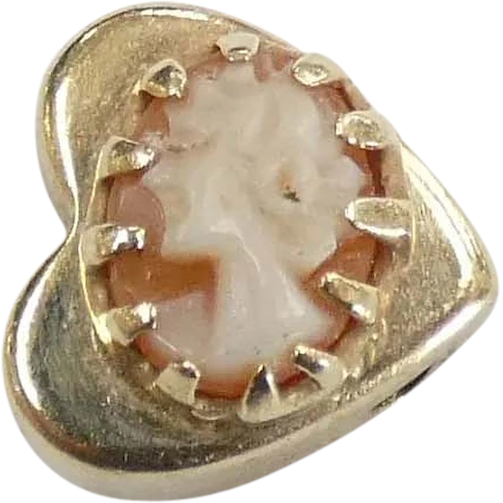 Victorian Revival Cameo Heart Slide Charm