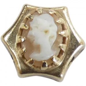 Victorian Revival Cameo Slide Charm 14k