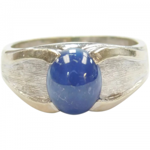 2.63ct Vintage Blue Star Sapphire Ring 14k