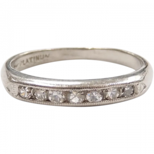 Vintage Diamond .18 ctw Wedding Band Ring Platinum