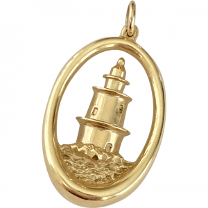 Vintage Lighthouse Pendant 14K Gold Bill Rowe