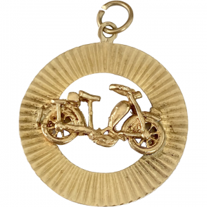 Vintage Motorcycle/Scooter Charm 10K Gold
