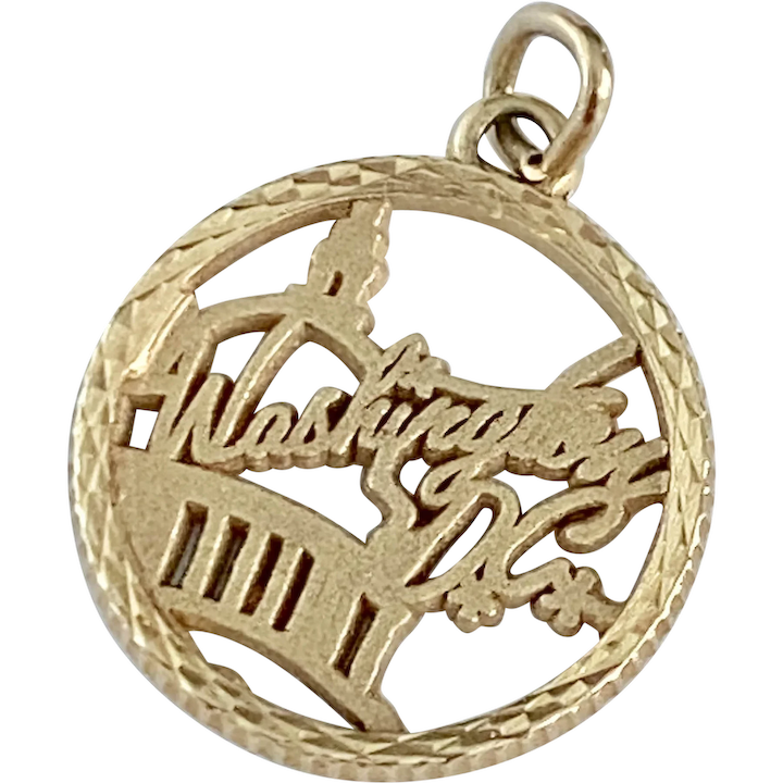 Vintage Washington DC Charm 14K Gold