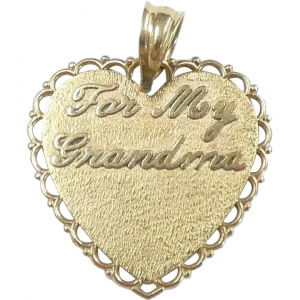 For My Grandma Heart Pendant 14k Yellow Gold